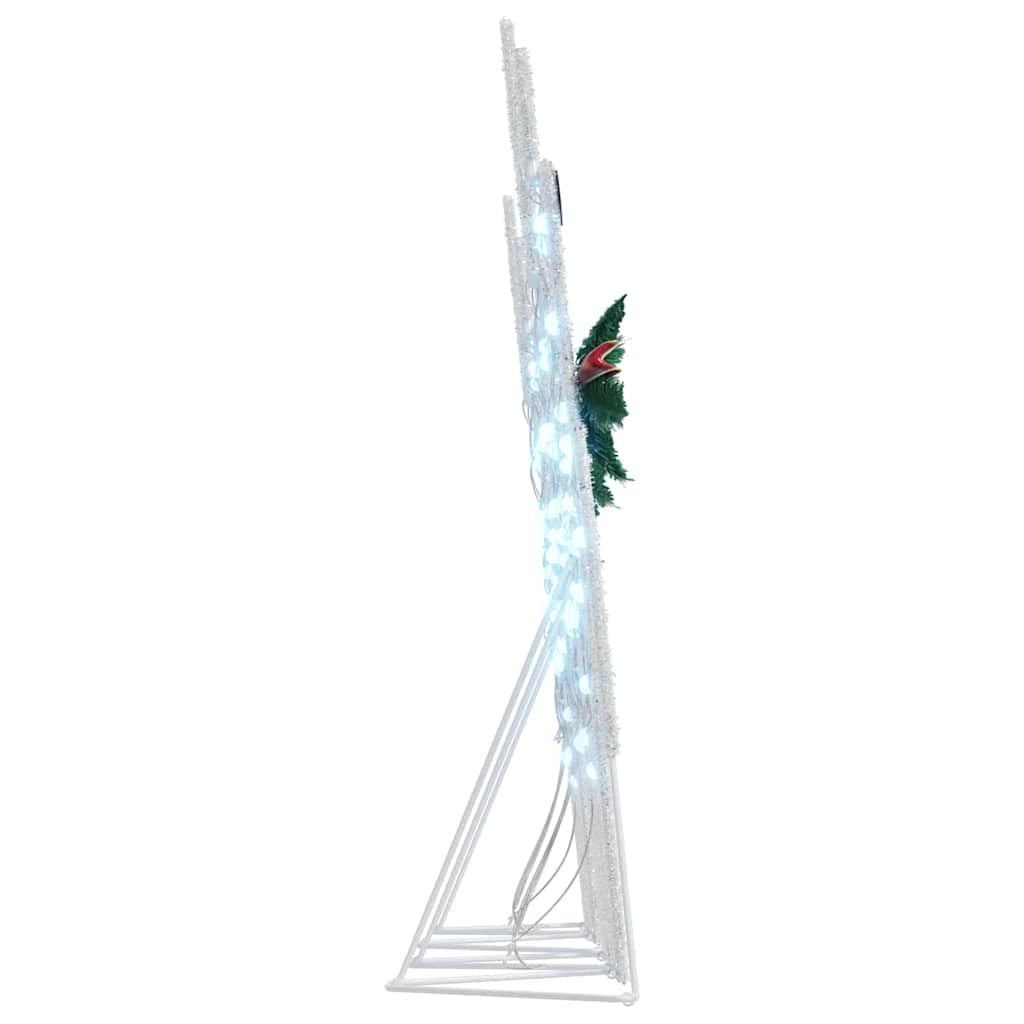 LED Rentiere 4 Stück Weiß Stoff, Art Deko Weihnachtsdeko mit USB Betrieb, 45 x 19 x 65 cm, dekorative Lichterketten für Wohnzimmer, Familie, Winter und geschützten Außenbereich