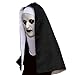 ZDOVLZZPON Halloween Nun Full Head Latex Mask For Scary Party Cosplay Mens Masquerade