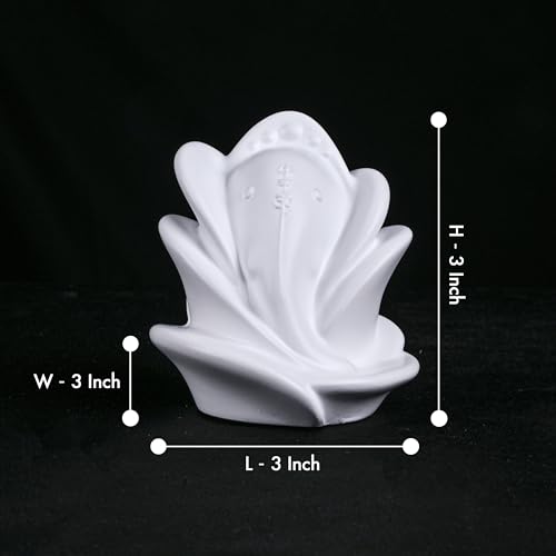 Image of Artarium Rose Shape Small Ganesha Ji Idol Ganesha Ji Murti, Ganpati Statue (Height 3 Inch), Figurine for Car Dashboard, Pooja, Unique Wedding & Birthday Gift, Sculpture, House Warming - White