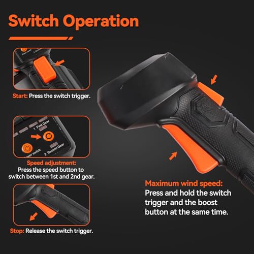 Leaf Blower Cordless with 3 Speeds and 21V 4.0Ah Battery - Image 3