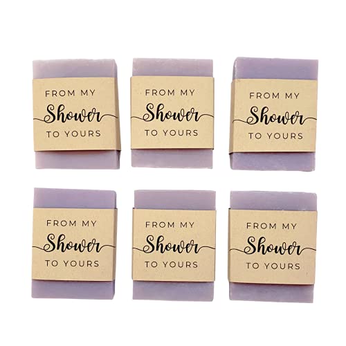 From My Shower to Yours, Mini Soap Favors for Baby or Bridal Party, 24 pack, Vegan Natural (Lavender)