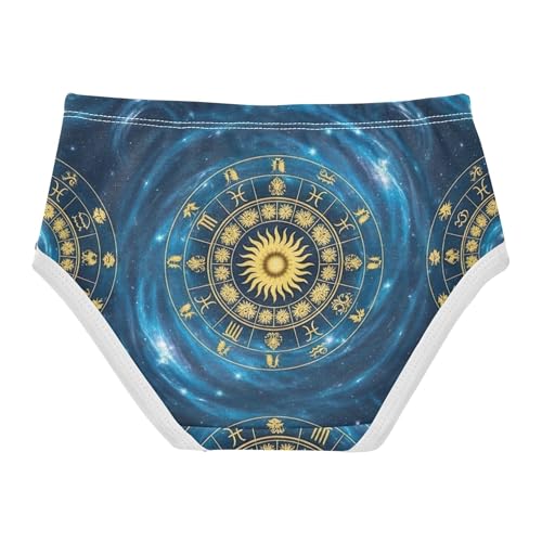 Golden Zodiac Signs Circle Blue Girls Underwear Toddlers 2t Cotton Little Girl Panties Animal Briefs Kids Undies2