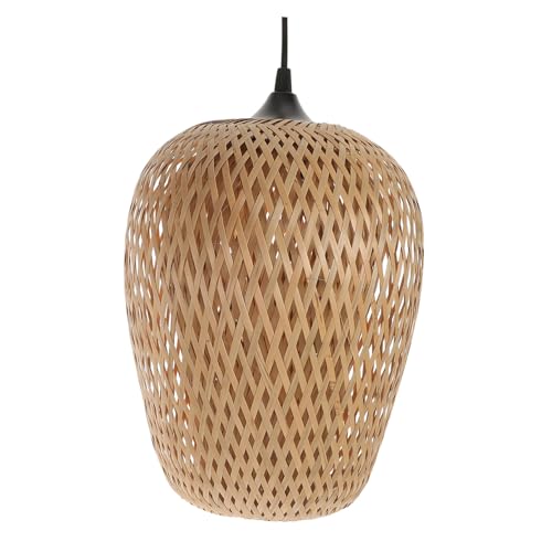 Lampe suspendue sans ampoule lustre bambou tressé rustique salon chambre