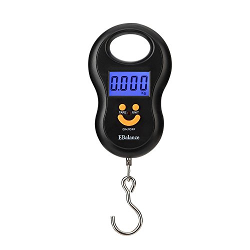 SWIHELP Balanzas Electrónicas Digitales De Pesca de Gancho Colgante, Electrónico De Mano Colgar Equipaje 50kg para Maletas Equipaje de Viaje Báscula.