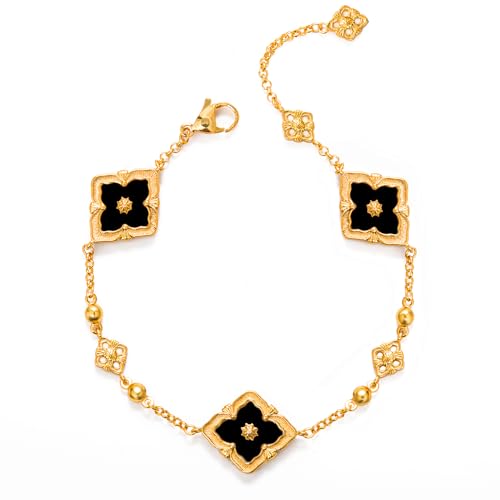 Clover Bracelets for Women - Four Leaf Clover Bracelet, Double-Sided Gold Lucky Bracelets, Birthday gift bracelet Jewelry Gifts