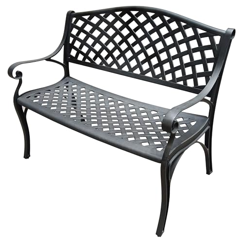 Image of Oakland Living Outdoor Aluminum Modern Patio Bench Loveseat