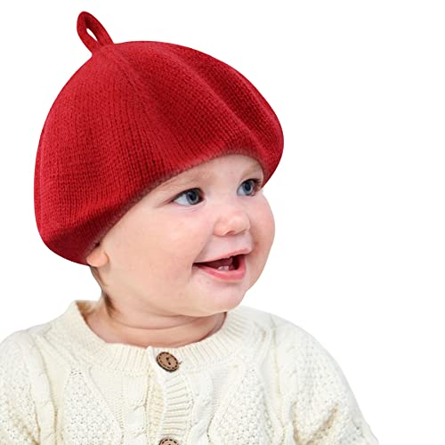ANKOMINA Baby Winter Warm Knitted Beret Hat Solid Artist Painter Cap Bonnet for Kids Boys Girls