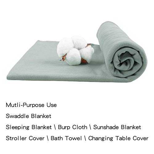 Image of PESAAT Cotton Baby Swaddle Hat Set Newborn Infant Hats Receiving Blankets for Baby Boys Girls
