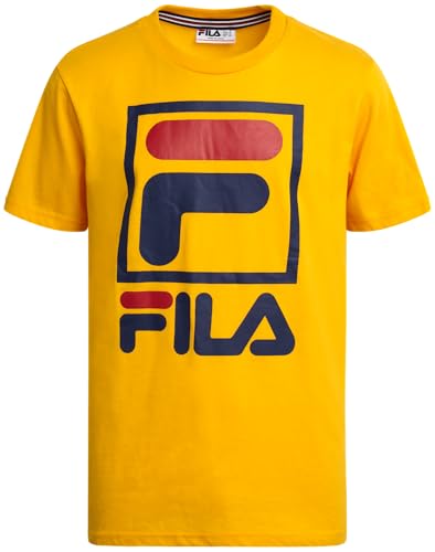 Fila Boys Athletic Shirts - Performance Crewneck Boys Dry Fit Shirts - Active Short Sleeve Graphic Tees (Sizes 8-20)