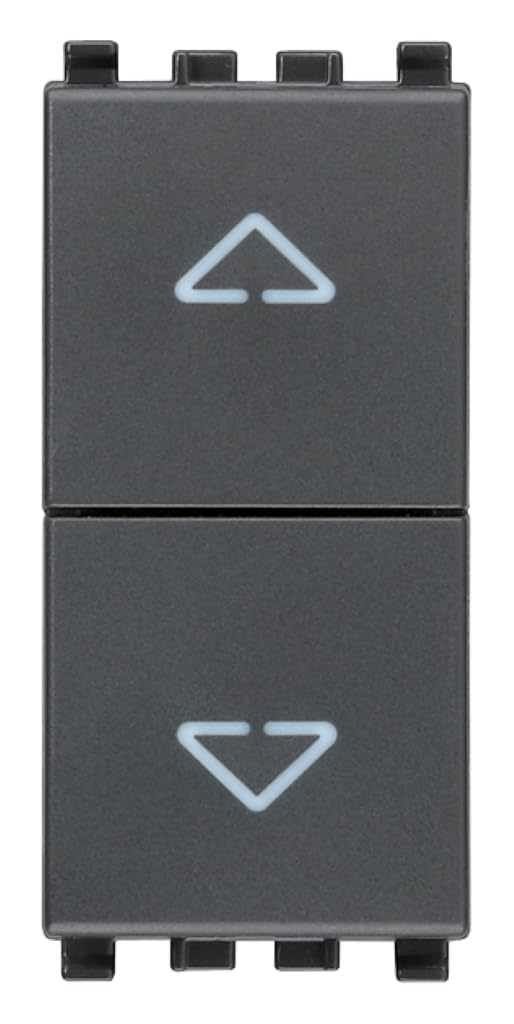 Bouton interbloqué NO+NO 10A gris double poussoir pour circuit de commande