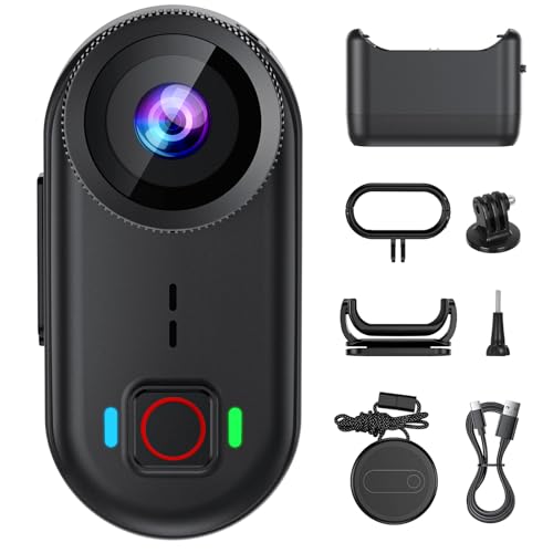 toberto 4K Thumb Action Camera, Mini Body Camera with WiFi, Magnetic Wearable 150° Hands-Free...