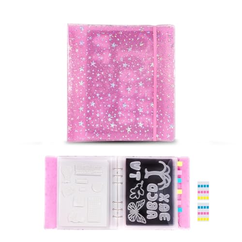 Image of BABYSHEEP 26pcs Magnetic Sheets and Storage Bags for Stamps and Dies Storage with Album Pocket, Die Cut Storage Set for Storage Die Cutting,DIY Scrapbooking,Card Making Supplies (Pink)