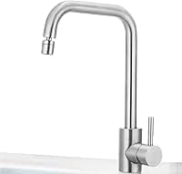 Torneira Aço Inox Escovada Para Cozinha Pia Banheiro Gourmet Luxo Misturador Monocomando + Kit Instalação