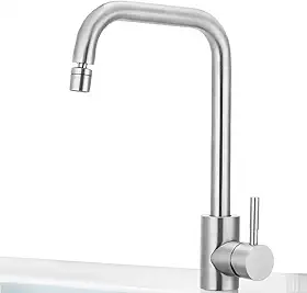 Torneira Aço Inox Escovada Para Cozinha Pia Banheiro Gourmet Luxo Misturador Monocomando + Kit Instalação