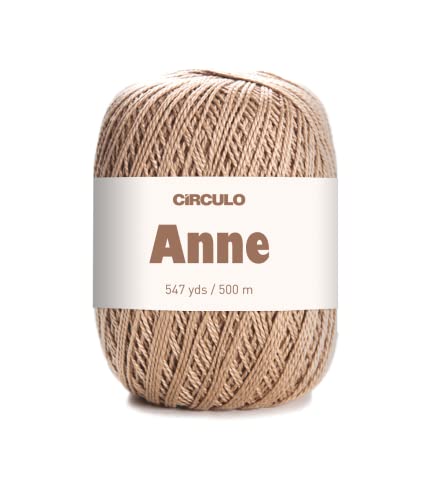 Image of CIRCULO Anne Yarn for Crocheting & Knitting, 100% Mercerized Brazilian Virgin Cotton, Soft Fingering Weight, 547 Yds, 5.19 Oz - Color 7625 Chestnut