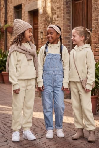 Image of Arshiner Girls 2 Piece Outfits Sweatsuit Half Zip Sweatshirt and Sweatpants