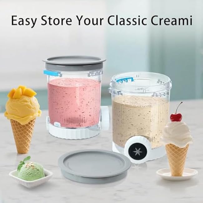 2 Pack Pint Containers Replacement for Ninja Swirl Ice Cream & Soft Serve Makers, 16oz Creami Swirl Pints and Lids Compatible with NC700 NC701 Series, BPA-Free & Dishwasher Safe