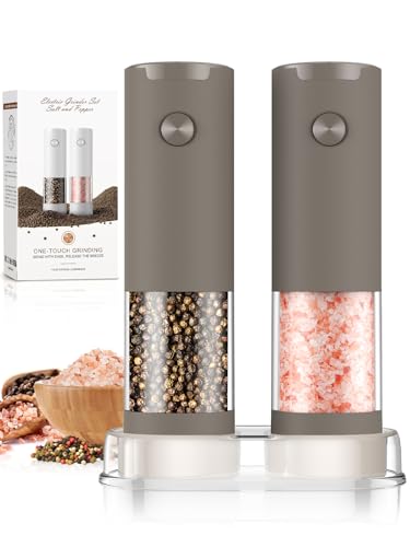 Electric Salt and Pepper Grinder Set Automatic Adjustable Coarseness Pepper Grinder Shakers Set...