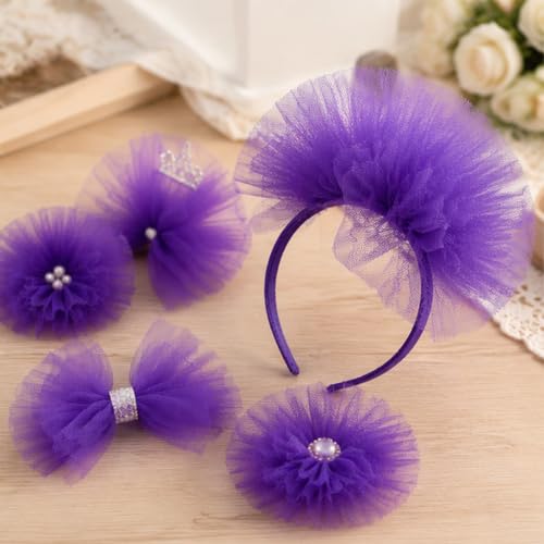 Image of Purple Tulle Fabric Ribbon 6 Inch by 25 Yards Rolls Fabric Spool Tulle for Gift Wrapping Wedding Decorations Craft Supplies DIY Tutu Skirt Baby Shower Birthday Party