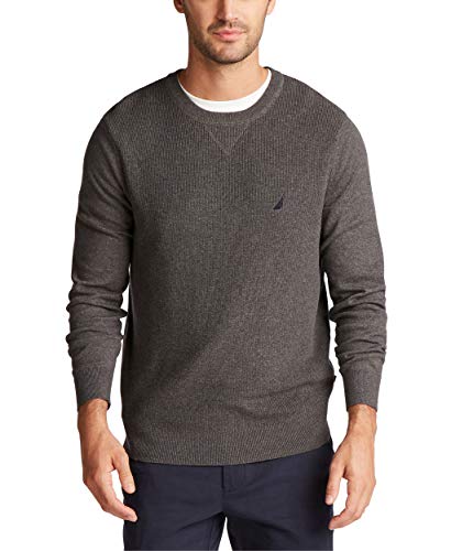Nautica Men's Navtech Crewneck Sweater, Charcoal Heather, XX-Large
