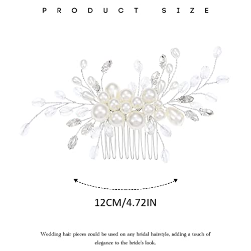 Vakkery Pettine per capelli da sposa con perle in