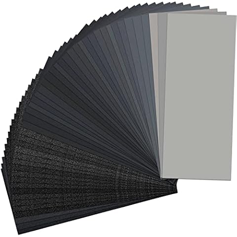 Sand Paper, 48 PCS Sandpaper, 120 to 5000 Assorted Grit Sandpaper Sheets, 9 x 3.6 Inch Premium Wet Dry Sandpaper for Wood Furniture Finishing, Metal Sanding, Automotive Polishing Cover