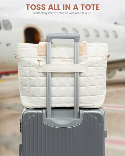 LOVEVOOK Tote Bag for Women, Large Puffer Tote Bag with Zipper Quilted Light Work Bag - Image 7