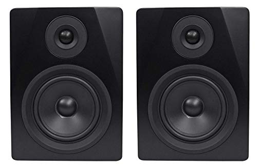 Rockville APM5B Powered USB Studio Monitor Speaker Pair in Black, 5.25', 2-Way, 250W, EQ, MDF Wood...