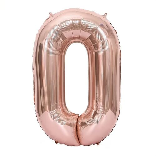 Ballon Chiffre 0 Rose Gold, Foil Ballon 0 Numero 101cm - Gonflable Ballons Numéro 0 Ansniversaire Fête Decoration - Supporte helium Rose Gold