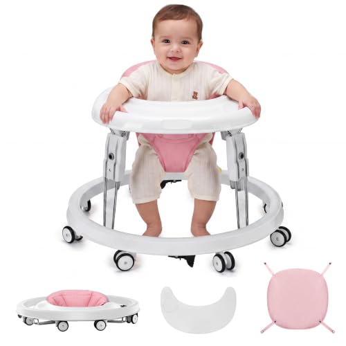 Image of Baby Walker with Wheels, One-Touch Folding, Height Adjustment Baby Walkers