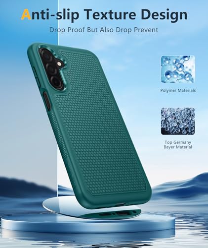 Image of FNTCASE for Samsung Galaxy A26-5G Case: Dual Layer Protective Heavy Duty Cell Phone Cover Shockproof Rugged with Non Slip Textured Back - Military Protection Bumper Tough - 2025, 6.7 inch (Green)