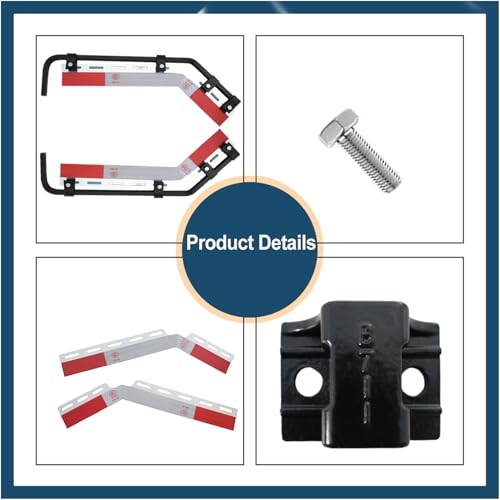 Image of 28 inch Angle Down Bar Mud Flap Hangers Kit with Mounting Bracket for Heavy Duty Semi Truck Square Spring Steel Arm Mud Flap Reflector Plates (2pcs)