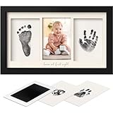 Baby Handabdruck und Fußabdruck Set – Clean Touch Stempelkissen Baby Hand und Fuß für Neugeborene, Handabdruck Baby Bilderrahmen Fabre, Fußabdruck Baby, Baby Dusche Baby Abdruckset (Onyx Black)