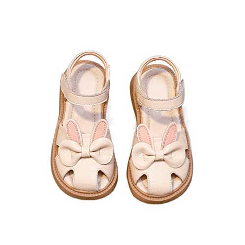 Toddler Girls Sandals Cute Bow Closed Toe Summer Shoes Non-Slip Flat Princess Shoes Sandals