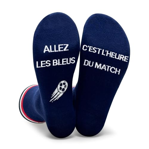 Lusibaka Chaussettes Football Humour Originales 39-46 Cadeau Humoristique Drôle pour Homme Femme Papa Anniversaire Noël Fête (FR/ES, Numérique, 39, 46,...