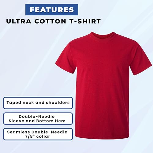 Gildan Brands Mens T-Shirt Ultra Cotton, 6 oz. Adult Tee, Multipack 1I3I6I103