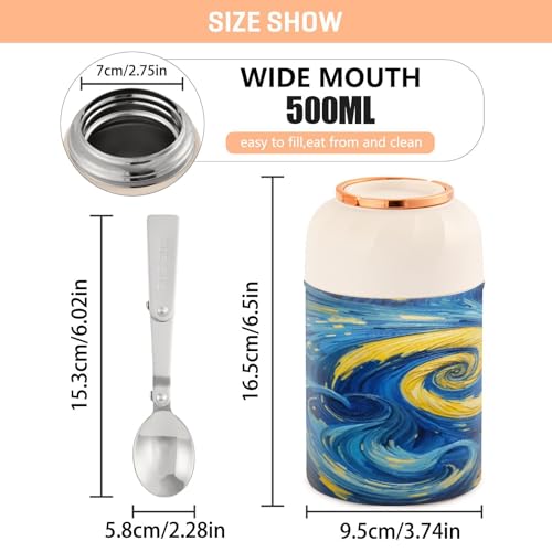 Termo de sopa hermético con cuchara plegable y boca ancha 4