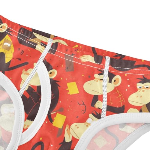 Monkey Red Toddler Boys' Pure Cotton Kids Underwear Cute Children Panties4