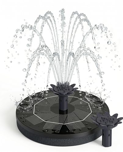 HOAMZ Solarbrunnen für Draussen 160mm Solar Springbrunnen mit Innovative 4-in-1 Düse 2026 Neueste 3W Solarbrunnen Solar Wasserpumpe Solar schwimmender Fontäne Pumpe für Garten Gartenteich Vogel Pool