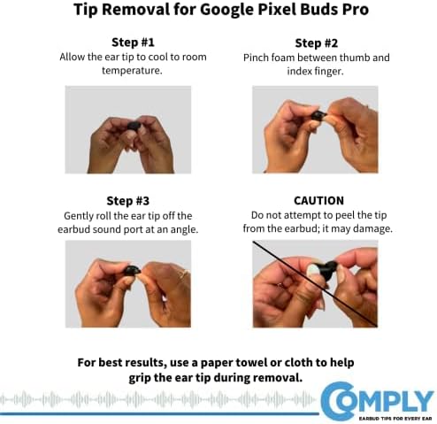 Miniatura 7 de Comply Puntas de repuesto de espuma viscoelástica diseñadas para Google Pixel Buds Pro (1 generación), máxima comodidad, ajuste seguro, aislamiento