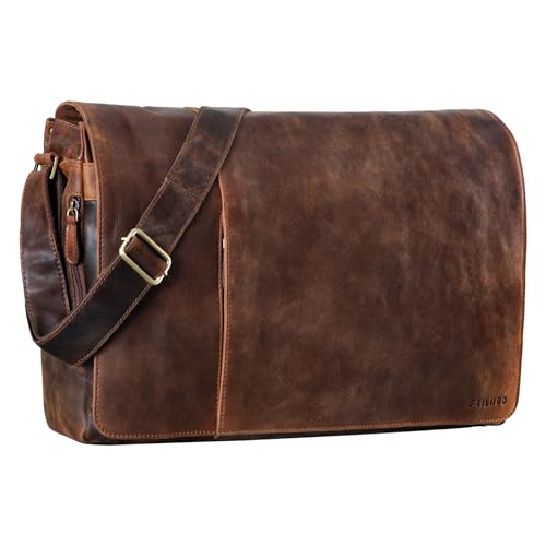 Sac ordinateur 21 pouces XXL en cuir véritable Maximus de STILORD