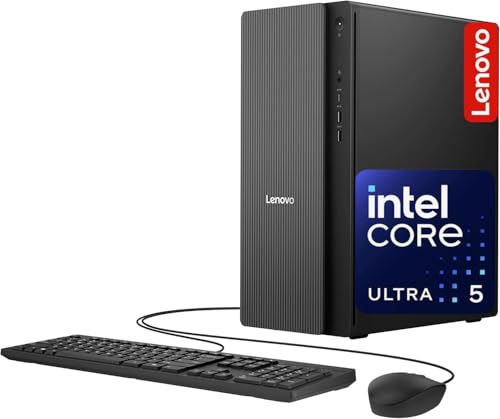 Image of Lenovo IdeaCentre Secure & Productive Business Tower Desktop, Intel 10-Core Ultra 5 225, 32GB DDR5 RAM, 1TB Storage(512GB SSD & 500GB HDD), HDMI + VGA, Wi-Fi 6E, RJ-45, USB-C, Windows 11 Pro
