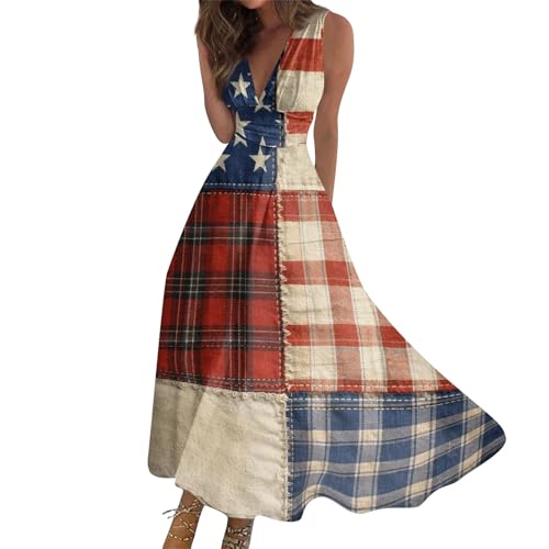 Vestido del Día de la Independencia informal y vestido playero fluido de verano