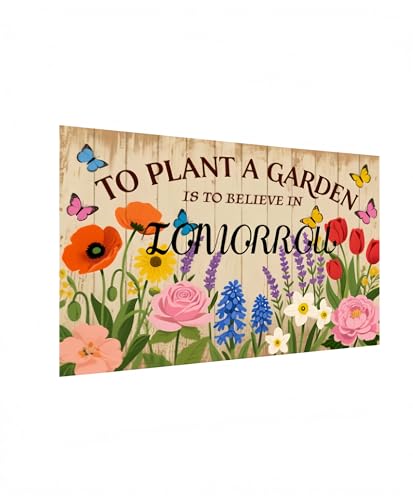 Carastora Vintage Garden Tin Sign – Inspirational Gardening Quote Wall Decor for Greenhouse, Yard, or Home, Rustic Metal Sign for Plant Lovers, 8x12 Inch