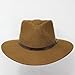 Premium Alpaca Lewis - Wide Brim Fedora Hat - Alpaca Wool Felt - Water Resistant - Leather Band - Brown 54cm