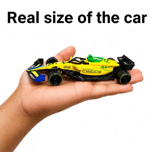Image of McLaren MCL38 F1 Inspired Die-Cast Pull Back Racing Car Toy, 1:36 Scale Metal Formula Race Car Model, Realistic Motorsport Collectible Vehicle for Kids 3+ Years, Boys & Racing Fans (Yellow)