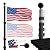 Hooomyai 20FT Telescopic Flag Pole Kit, Heavy Duty Aluminum Telescoping Flagpole Kit Fly 2 Flags, Outdoor In Ground Flagpole with 3x5 USA Flag & Black Ball Top for Residential or Commercial, Black
