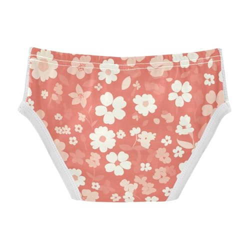 KLL Floral Pattern Cute Simple Flowers Vermilion Toddler Boys Comfort Briefs Underwear Breathable Children Undies2