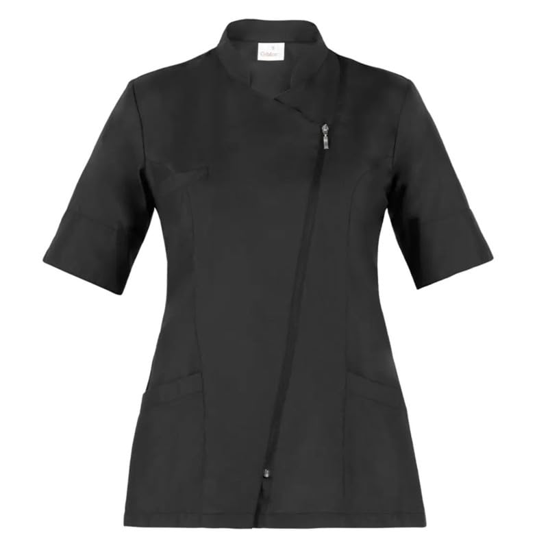 Giblor's Casacca CARMEN da Infermiere Dottoressa Manica Corta Slim Fit NERO