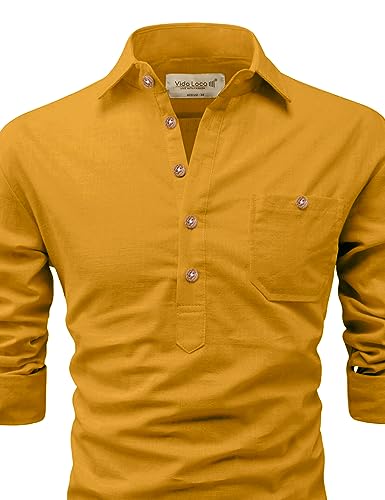 Image of Vida Loca Men Cotton Full Sleeve Casual Spread Collor Slim Fit Short Kurta for Men and Boys (Pack of 2)